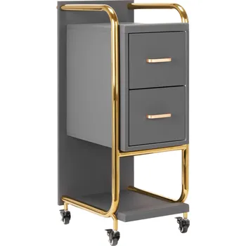 Kadeřnické křeslo Gabbiano kadeřnický asistent Solo zlato-šedá