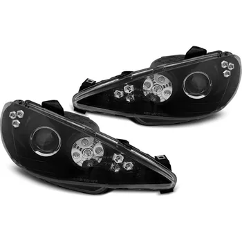 Přední světlomet TUNING-TEC Přední světla Peugeot 206 02-07 Angel Eyes LED černá