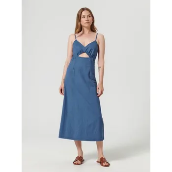 Dámské šaty Sinsay - Midi šaty na ramínka - modrá - 6545T-55X - 6545T-55X-L