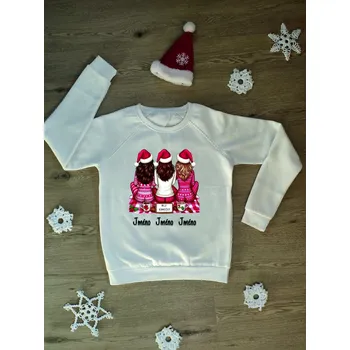 Dámská mikina Dámská mikina Vánoce kámošky se jménem Barva skladem: Bílá, Velikost: M