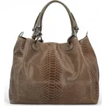 Módní dámská kožená kabelka do ruky Delami Assema, taupe