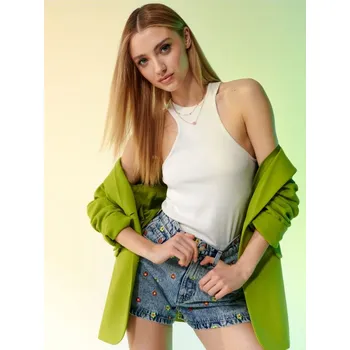 Dámské tričko Sinsay - Top z žebrovaného úpletu - bílá - 4032F-00X - 4032F-00X-L