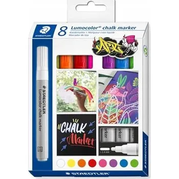 STAEDTLER Lumocolor křídový na sklo a tabule, 8ks