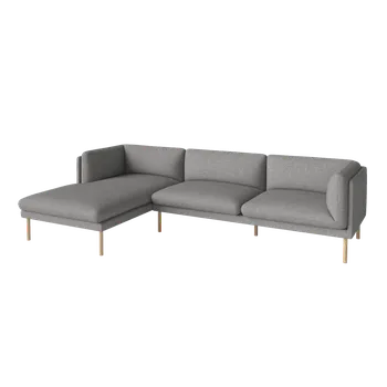 Sedací souprava Paste, Čalounění Bergo light grey, Podnož Olejovaný dub