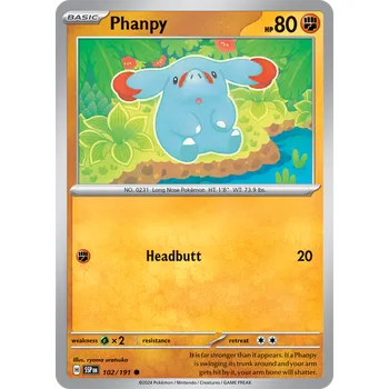 Karetní hra Phanpy 102/191 - Surging Sparks Typ karty: Non-Holo