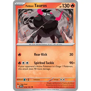 Sběratelská karetní hra Paldean Tauros 018/191 - Surging Sparks Typ karty: Non-Holo