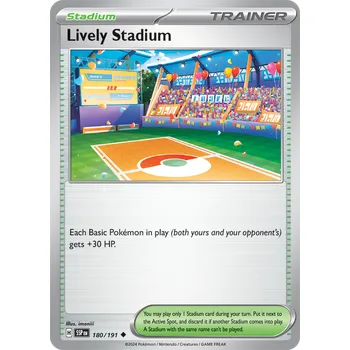 Sběratelská karetní hra Lively Stadium 180/191 - Surging Sparks Typ karty: Reverse Holo