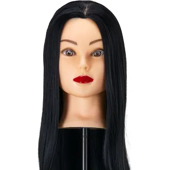 Kadeřnické křeslo Gabbiano kadeřnická cvičná hlava WZ2 syntetické vlasy, barva 1H, délka 24"