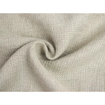 Snový svět Lněná látka vaflová přírodní 100% len