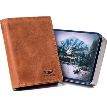 Peněženka Vertikální pánská kožená peněženka s vnitřní kapsou Barva: Světle Hnědá