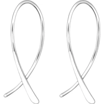 Náušnice For Silver Stříbrné designové náušnice ve zkříženém tvaru - Stříbro 925