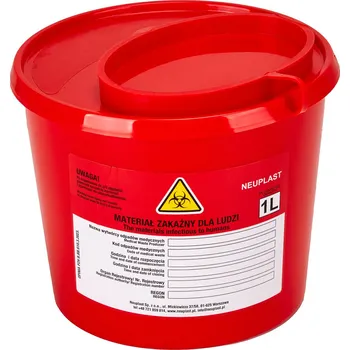 Odpadkový koš Nádoba na zdravotnický odpad 1 l červená