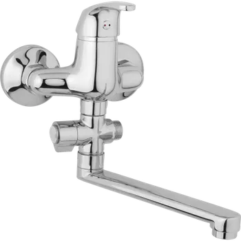 Vodovodní baterie JB Sanitary nástěnná umyvadlová a sprchová baterie SLIM A10 32 00 rozteč 100 mm, otočný přepínač, bez příslušenství, ramínko 200 mm