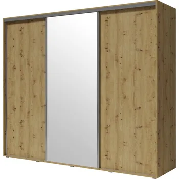 Šatní skříň Maridex Šatní skříň s posuvnými dvířky, se zrcadlem Silver maride barevné provedení korpusu: dub artisan