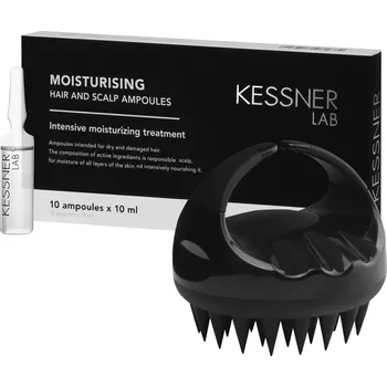 Prémiový masážní kartáč na hlavu a sada hydratačních ampulí Kessner Lab
