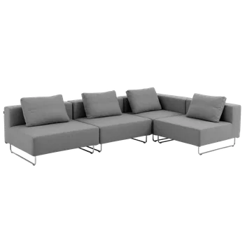 Křeslo Ohio, Čalounění Felt 581 Dark Lilac, podnože chrom, Rozměr Ohio pouf 98x98x42 cm