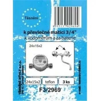 TĚSNĚNÍ NÝVLT s.r.o. SADA - ploché těsnění - teflon - 3/4"- 24 x 15 x 2 mm - F3/2969