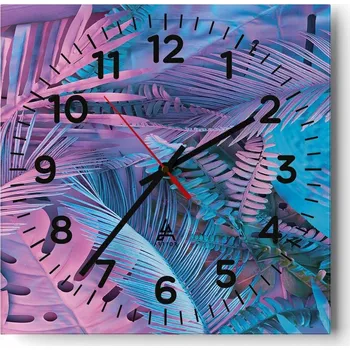 Hodiny Kuchyňské nástěnné hodiny 30x30 Abstrakce Skleněné hodiny do obýváku Moderní Tiché