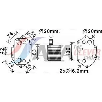 Chladič motoru Olejový chladič, motorový olej AVA Clever Choice BW3554