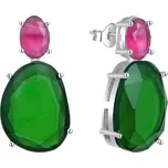 Agato Stříbrné visací náušnice s barevným sklem AGT-E015PC + 2 měsíce na vrácení zboží