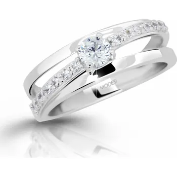 Prsten Modesi Stříbrný prsten se zirkony M11105 58 mm + 2 měsíce na vrácení zboží