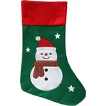 Vánoční punčocha zelená se sněhulákem
