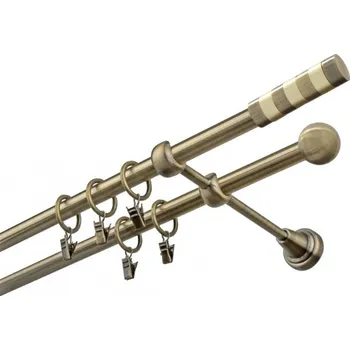 Garnýž kovová 360 cm dvouřadá - dvojitá 16 Sigma mosaz