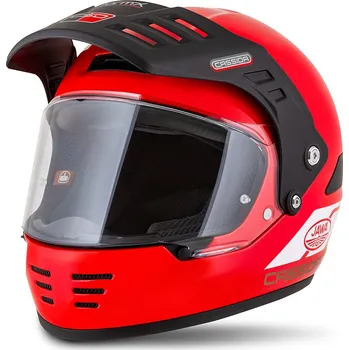 Helma na motorku Přilba FormX Jawa RotaX, CASSIDA (červená/bílá/zlatá/černý matný kšilt) 2026 (Velikost: XL (61 až 62 cm))