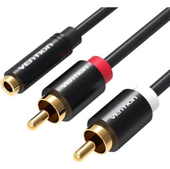 Datový kabel Audio kabel 3,5mm samice na 2x RCA samec Vention VAB-R01-B100 1m