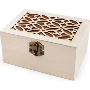 Dárková krabička Přírodní dřevěná krabička k dozdobení,s děrovaným dekorativním víčkem