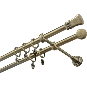 Garnýž kovová 400 cm dvouřadá - dvojitá 16 Capri mosaz