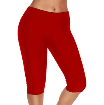 Dámské legíny Jednobarevné legíny po kolena Barva: Vínová, Velikost: M