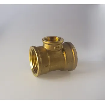 Fitinka V&G Valogin Mosazný T-kus FFF redukovaný Redukce: 1/2" x 3/8" x 1/2"