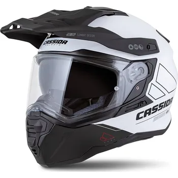Helma na motorku Přilba Road Runner Dual, CASSIDA (bílá/černá/černý matný kšilt, plexi s přípravou pro Pinlock) 2026 (Velikost: XL (61 až 62 cm))