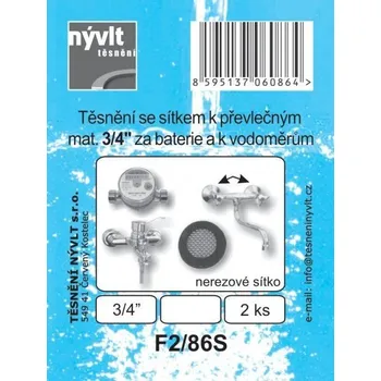 TĚSNĚNÍ NÝVLT s.r.o. SADA - těsnění s nerezovým sítkem 3/4" - F2/86S