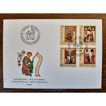 Sběratelství Švýcarsko FDC 1372/5 "PRO PATRIA" r. 1988