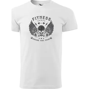 Pánské tričko DOBRÝ TRIKO Pánské tričko s potiskem Fitness Velikost: 2XL, Barva: Bílá
