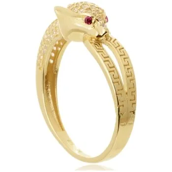 Prsten Prsten panter ze žlutého zlata se zirkony PR0758F + DÁREK ZDARMA