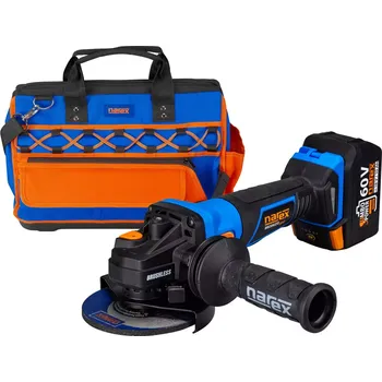 úhlová bruska Bezuhlíková aku úhlová bruska Narex ABU 125-610 B (T-Bag) - 125mm, 1x aku 60V/3.0Ah, 2.9kg, taška (65406376)