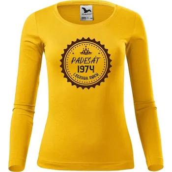 Dámské oblečení DOBRÝ TRIKO Dámské bavlněné triko Legenda padesát Velikost: XL, Barva: Žlutá