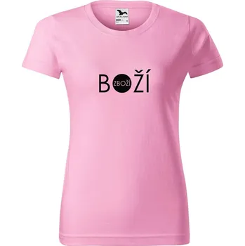 DOBRÝ TRIKO Dámské tričko s potiskem Boží zboží Barva: Růžová, Velikost: XS