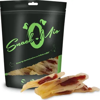 Pamlsek pro psa SnackOMio – králičí uši plněné kachním prsním filetem 70 g