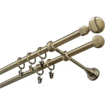 Garnýž kovová 420 cm dvouřadá - dvojitá 16 Paola crystal mosaz