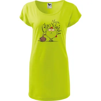 Dámské oblečení DOBRÝ TRIKO Dámská tunika Santa s dárky Velikost: S, Barva: Limetková