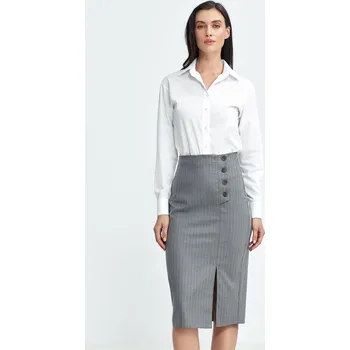 Dámská sukně Tužková sukně s knoflíky na boku SP77R NIFE Barva: Šedá, Velikost: M