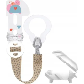 Řetízek na dudlík MAM, Clip It Girl, bílá/béžová