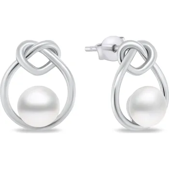 Náušnice Brilio Silver Originální stříbrné náušnice pecky s perlou EA786W + 2 měsíce na vrácení zboží