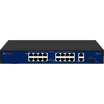 PoE injektor CP-DNW-HPU16G2F1-20 Šestnáctiportový 10/100 Mbps PoE switch s 2x 1000 Mbps a 1x SFP uplinkem (Šestnáctiportový 10/100 Mbps PoE switch s 2x 1000 Mbps a 1x SFP uplinkem)