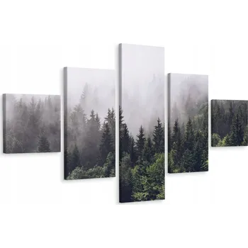 Obraz Vícedílný obraz Les Stromy MLHA Krajina 3D 150x90