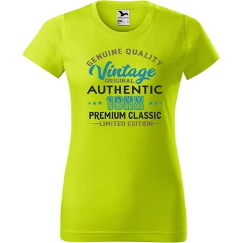 Dámské tričko DOBRÝ TRIKO Dámské tričko s potiskem Original vintage Barva: Limetková, Velikost: XS